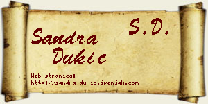 Sandra Dukić vizit kartica